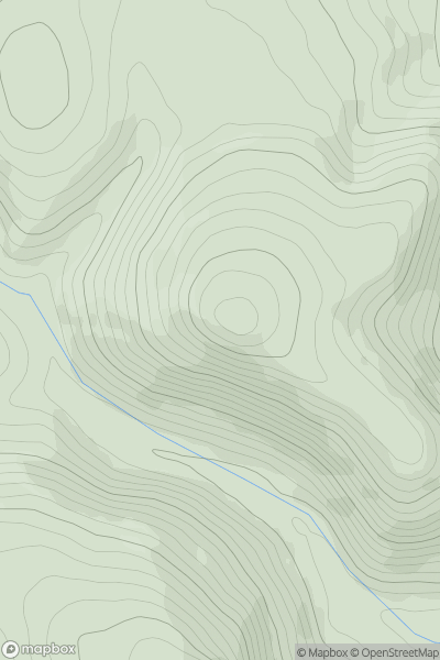 Thumbnail image for Wennallt [Welshpool to Hay-on-Wye] [SO036712] showing contour plot for surrounding peak